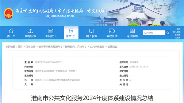 淮南市公共文化服务2024年度体系建设情况总结