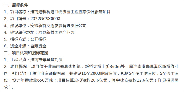 淮南寿县这个镇建港口物流园，投资20.6亿，是你家乡？